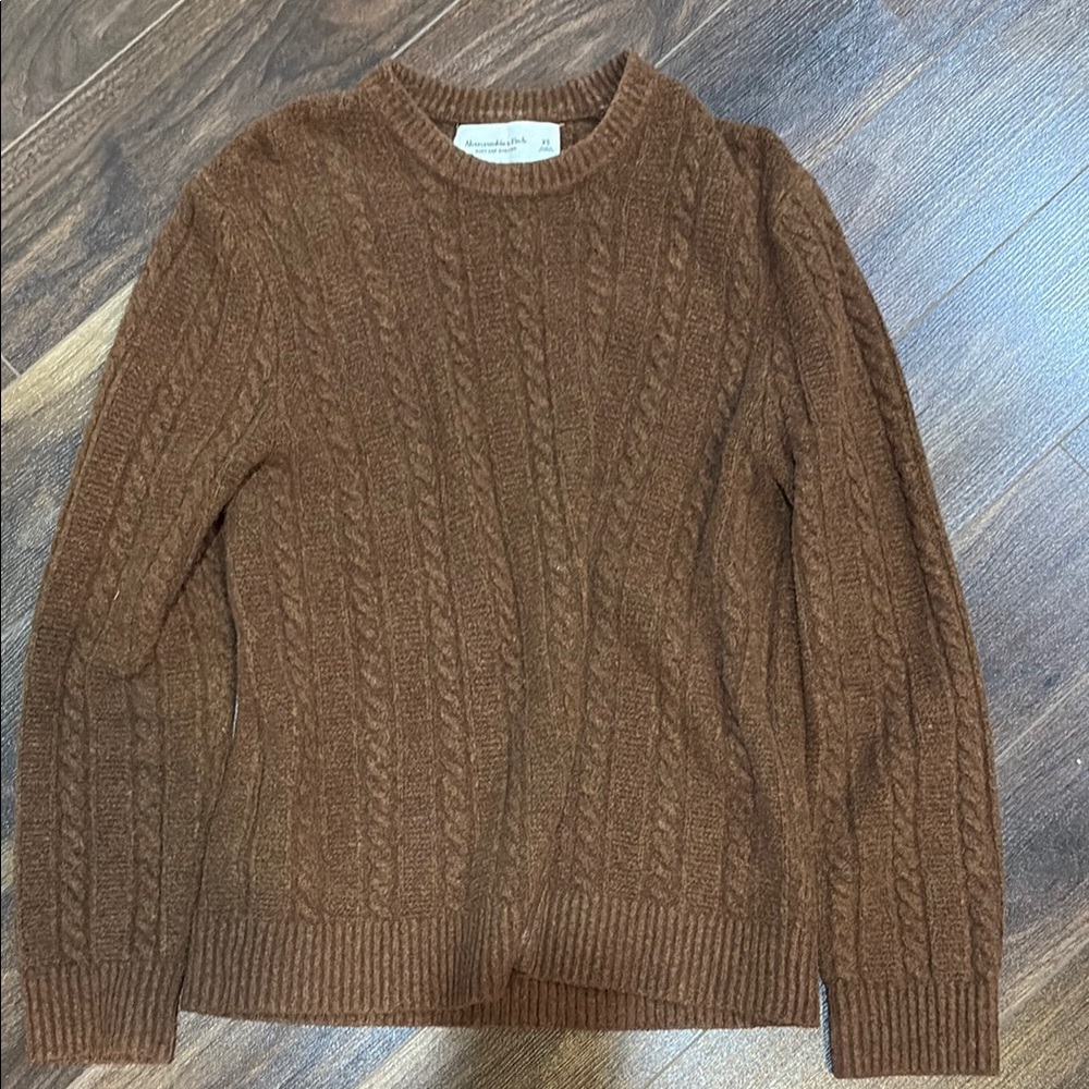 Ambercrobie Men's Brown Cable Knit Sweater